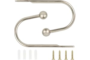 TAIYOU 2pcs Alzapaños Cortinas Metal Gancho Sujeciones Cortinas Ganchos Cortina Alzapaños Decorativos para Dormitorio Sala de Estar Cuarto de Baño Comedor Café Plata Cabeza Redonda