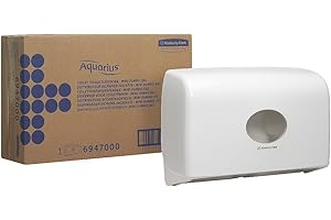 Aquarius 6947, dispensador de papel higiénico en rollo, Twin Mini Jumbo, blanco, 1 x 1 dispensador