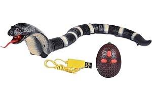 Perfeclan Serpent Télécommandé,Jouet Serpent à Capteur Intelligent, Jouet Farce RC Réaliste, Langue Rétractable et Queue Oscillante, électrique USB, Télécommandé pour Noël, Noir