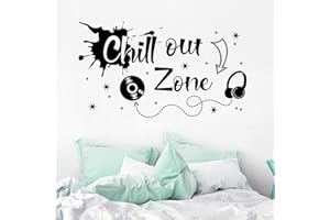 ‎WANDSTICKER4U WandSticker4U®- Wandtattoo Jugendzimmer Spruch CHILL OUT ZONE schwarz XXL (100x57 cm) I Wandsticker Grafitti Chillen cool I Wandaufkleber Teenager Jugendzimmer Deko Mädchen Junge GROß