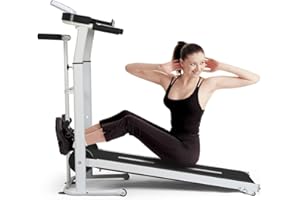 Homelikesport Manual Treadmill Foldable Walking Machine Non-Electric Treadmill Home Easy Assembly Fitness Twin Flywheels Jogging Machine with Counter LCD for Home Use (NON-ELECTRIC)