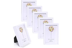 Winlor Kleine Bilderrahmen, Mini-Babyfotorahmen, 2x3 Zoll, 6er-Set, für Tischdekoration, Polaroid-Bilderrahmen mit weichem Magneten, niedliche Kühlschrankmagnete, weiß