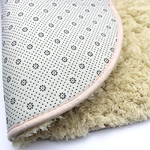 Fur Shaggy Mats Area Rugs for Living Room Bedroom Bathroom Bath Mats Rugs anti slip carpet (80*50 cm, Light Brown)