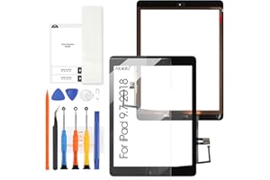 ARBILATO Écran Replacement pour iPad 9.7 2018 6th A1893 A1954, pour iPad 6ème Génération Écran Tactile pour iPad6 Numériseur avec Home Button (Noir)
