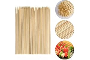 RANASONS 150 Bamboo Skewers Sticks Wooden Skewers Sticks for Chocolate Fountain, BBQ，Kabob, Appetizer, Cocktail and Fruit 10 INCH (25cm)