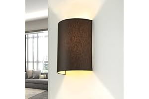 LICHT-ERLEBNISSE Lampa ścienna salon ALICE brązowy abażur materiałowy domowy E27 blender loft kinkiet sypialnia korytarz