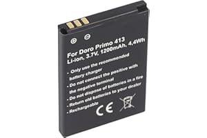ACCUCELL Akku kompatibel mit den Doro Primo 413 Akku RCB413 3,7 Volt 1200mAh