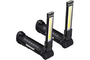 WESKJER Lampada da Lavoro a LED con Batteria Magnetica, COB Work Light con Gancio e Supporto Magnetico, 5 Modalità di Luce GHirevole a 360°, Torcia LED per Auto, Riparazione, Campeggio, Emergenza, Regali per