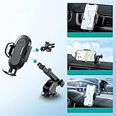 ELSE NIPPON, In-Car Phone Holder with Extendable Suction Cup - Car Phone Holder - One-Button Swings