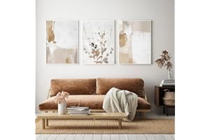 Sarah Duke 3er Poster Set, Beige Abstrakt Wandbilder Wohnzimmer Bilder, Moderne Leinwandbilder Wandposter, Ohne Rahmen Kunstposter, Wohnzimmer Wanddeko (40x50cm,A)