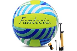 Fantecia Volleyball with Pump, Size 5 Soft Beach Volleyball Indoor Outdoor Pool Park Training Ball for Beginners, Adults