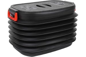GraGra 37L Collapsible BBQ Prep Tub, Large Capacity Folding Storage Bucket with Lid, Retractable Water Bucket Container for Kitchen, Camping, Picnic, Fishing, and Car Trash Organize