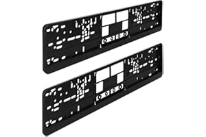 Navaris Support Fixation pour Plaque Immatriculation - Lot 2X Porte-Plaque 52 x 11 cm pour Voiture Auto - Cadre de Fixation pour Changement de Plaque