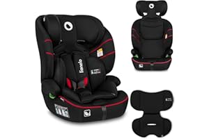 LIONELO Levi i-Size siege auto de 9 à 36 kg, groupe 1 2 3, protection latérale, protection pour la tête, ceintures à 5 points, appui-tête réglable, insert Dri-Seat (NOIR)