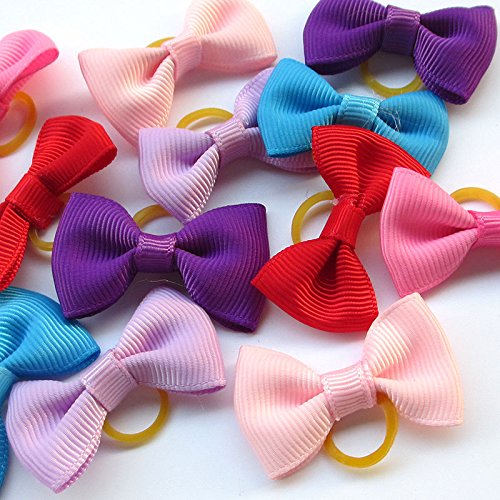 24pcs-Mix-Lots-Pet-Dog-Hair-Bows-Rubber-Band-Grosgrain-Ribbon-Dog-Grooming-Bulk