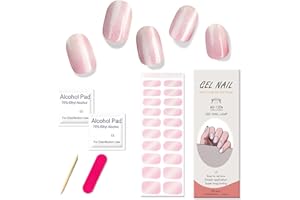 Boloshine Półutwardzane paski żelowe UV, 20 sztuk, jakość salonowa, żelowe naklejki na lakier do paznokci, samoprzylepna folia do paznokci, długotrwałe naklejki na paznokcie UV/lampa LED, światło o