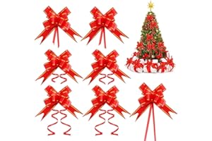RosyFate Geschenkschleife, 20 Stück Geschenkschleife Groß, Schleife Weihnachten, Ziehschleife Geschenk, für Geschenkverpackungen, Weihnachtsdeko, Hochzeit, Auto(Rot)