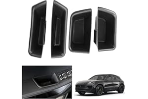 GAFAT Compatible with Porsche Macan 2014-2023 2024 Centre Console Storage Box, Armrest Shelves Organiser Tray for Door Buckle [A Set of 4] (Black)