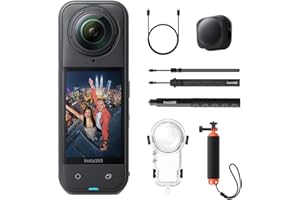 Insta360 X5 Unsichtbares Tauch-Bundle - wasserdichte 8K 360°-Kamera, Unsichtb. Selfie-Stick-Effekt, Spitze bei wenig Licht, 3 h Akku, klarer Sound, Stabilisierung, KI-Bearbeitung, lebendige Farben