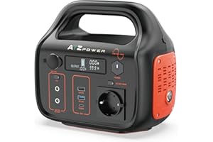 ATZ POWER Powerstation 300W, Solar Generator 296Wh mit Pure Sine Wave 300W AC Ausgänge, PD 60W USB-C, 2*Regulated DC, 2*USB-A, KFZ-Ausgang