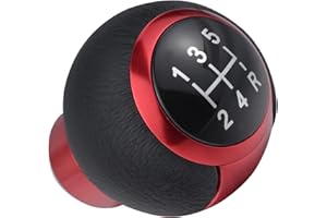 Padaodao 5 Speed Gear Stick Knob Leather Shift Lever Handle fit Most Manual Automatic Transmission Trucks SUV Cars, Red