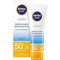 NIVEA SUN Sonnencreme fürs Gesicht, Mattierender Sonnenschutz, Lichtschutzfaktor 50, Tube, 50 ml