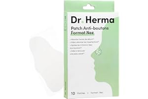 Dr. Herma - Patch Anti Bouton - Adapté au Nez - Résultats en 6 à 8h - Testé sous contrôle dermatologique - Acide Salicylique, Hydrocolloïdes, Huile d'Arbre à Thé - Boîte de 10 patchs