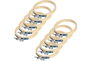 upain 10 Pack 4 inch Embroidery Hoops Mini Bamboo Circle Cross Stitch Hoop Ring for Embroidery DIY Art Craft Handy Sewing