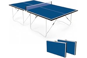 homelikesport 9FT Folding Table Tennis Table Outdoor Indoor Portable Ping Pong Table Full Size Professional Rollaway Table Easy Quickly Installation 95% Pre-assembled