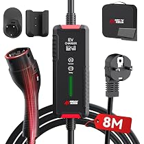 Chargeur Type 2 MCEVKELN 7KW Pour Voiture électrique - Câble 7m Avec Prise CEE, Réglable 6-32A