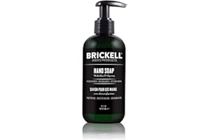 BRICKELL MEN'S PRODUCTS Brickell Men's Jabón de manos para hombres, natural y orgánico, jabón líquido para manos hidratante, madera de cedro y lluvia, 237 mililitros, perfumado