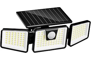 ‎FLOWOOD FLOWood 156LED Solarlampen für Außen, 360° Drehbare Solarleuchten für Außen mit Bewegungsmelder, IP65 Wasserdichte 270° Beleuchtungswinkel, Solar Wandleuchte Aussen für Garten Veranda Garage, 1 Stück