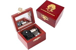 Youtang - Caja de música de madera tallada con mecanismo de viento para Navidad, cumpleaños, día de San Valentín (princesa Mononoke, plata)