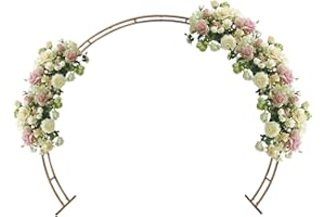 MINRS Arche de mariage en métal de 2,7 x 2,3 cm - Portable - Arche de mariage ronde - Peut être utilisée comme décoration de mariage - Pour mariages, anniversaires, fêtes d'anniversaire, demandes en