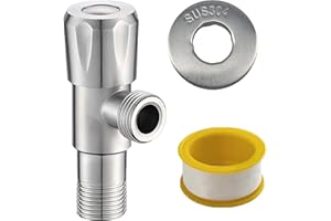 CYILIUEN G1/2" Diamond Wheel Bathroom Angle Valve Stainless Steel Angle Valve Wall Mounted for Kitchen, Bathroom, Toilets, 1407A2