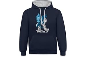Spreadshirt Harry Potter Ravenclaw Monochrome Unisex Contrast Hoodie