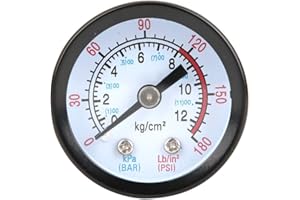 EJOYOUS Manometr sprężarki powietrza, manometr Y40, żelazna skorupa, miernik ciśnienia do sprężarek śrubowych, sprężarek tłokowych