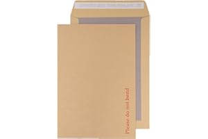 SMART BUYS Hard Board Back Envelopes - Cardboard Backed with Peel & Seal Strip - Rigid Do Not Bend Envelopes for Mailing, Shipping & Storing Documents (50, A4 Paper-C4 (324mm x 229mm))