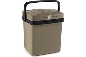 peme Essential Glacière Électrique 22,9L - Refroidisseur et Chauffe-Plats, Double Alimentation 12V & 230V, Mode Éco, Port USB, Couvercle Sécurisé, pour Voiture, Camping, Bateau