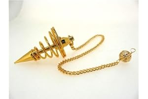 VIVES CORTADA Divination du pendule avec forme de spirale, radieuse, minéraux d'or et cristaux pour guérison, beauté énergétique, méditation, médecine alternative, amulet spirituelles