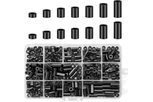 345 stycken ABS avståndshållare plast, för M3 M4 distanshylsor, ej gängad spalt distansskivor, isolering sidobrickor set med