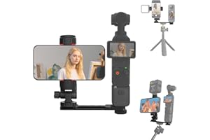 HAFOKO Osmo Pocket 3 Telefon Uchwyt kompatybilny z DJI Osmo Pocket 3 Creator Combo Zestawem Monitor Uchwyt Akcesoria, Statywu Adapter z 360°Smartfony Uchwytem Vlogowanie Na żywo Wideo Fotografowanie