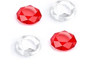 DLseego Cuffia per Pollice Compatibile con Nintendo Switch/Switch OLED, Simpatico Tappo analogico in Silicone per Console Switch Lite, Rosso+Trasparente (4 Pezzi)