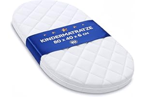 TOTSY BABY Materasso da culla 40x80 cm - materassino bambini per navicella carrozzina passeggino e lettino neonato 40 x 80 Baby materassi ovale antisudore