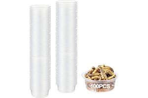 YOJOR 14,2 ml Crested Gecko Futter- und Wasserfutterbecher, Reptilien-Futternapf, Kunststoff-Ersatz-Futternapf für Eidechse und andere kleine Haustier-Ledge Zubehör (100 Stück)