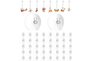 Cotepi 50 Stück Saugnapf Haken, Saugnäpfe für Fenster, 4cm Wandhaken mit Saugnapf für Badezimmer Küche Glas Spiegel Fliesen, Saugnapf Haken mit Kunststoffhaken für Weihnachten