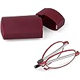 Aolso Foldable Reading Glasses, Blue Light Blocking Glasses, Anti Eyestrain/Glare, Metal Frame Compact Small Portable Glasses with Hard Case, Spring Hinge Readers for Women Men