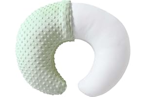 QUENESS Almohada de lactancia y posicionador, lactancia materna, alimentación con biberón, soporte para sentarse al bebé con funda ultrasuave extraíble, soporte para el tiempo de barriga para bebés
