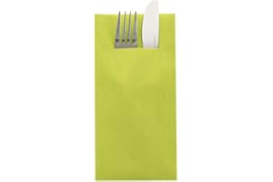 ‎HYGIENE GMI Besteckserviette aus GMIAir, Ideal für private Feiern und Gastronomie, 40 x 40 cm, 1/8 Falz, 75 Stück, Farbe kiwi