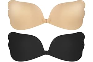 Stycizom Sujetador Adhesivo 2-Pack Sujetador Invisible para CóModo Reutilizable Sostén para Vestido Boda Sujetador Push-Up